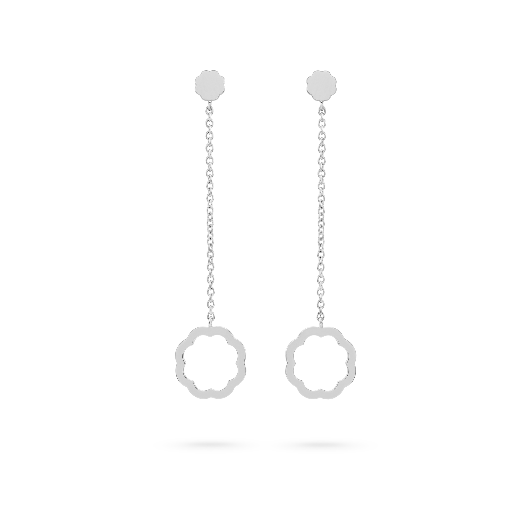Minimalist MIMOSA white gold Earrings
