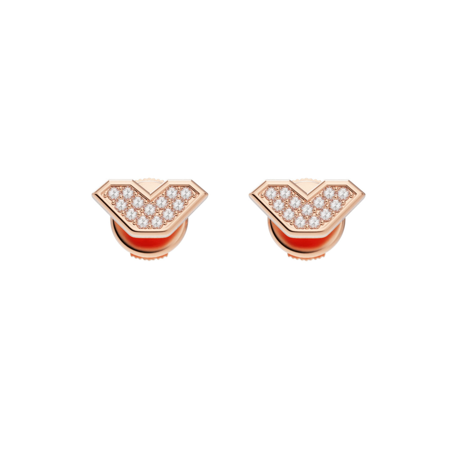 18K gold diamond Petit Cœur stud earrings women Paris - STEPHANIE KALCK
