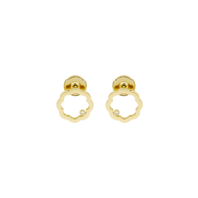 Classic MIMOSA gold Earrings 2 Diamonds, without chains