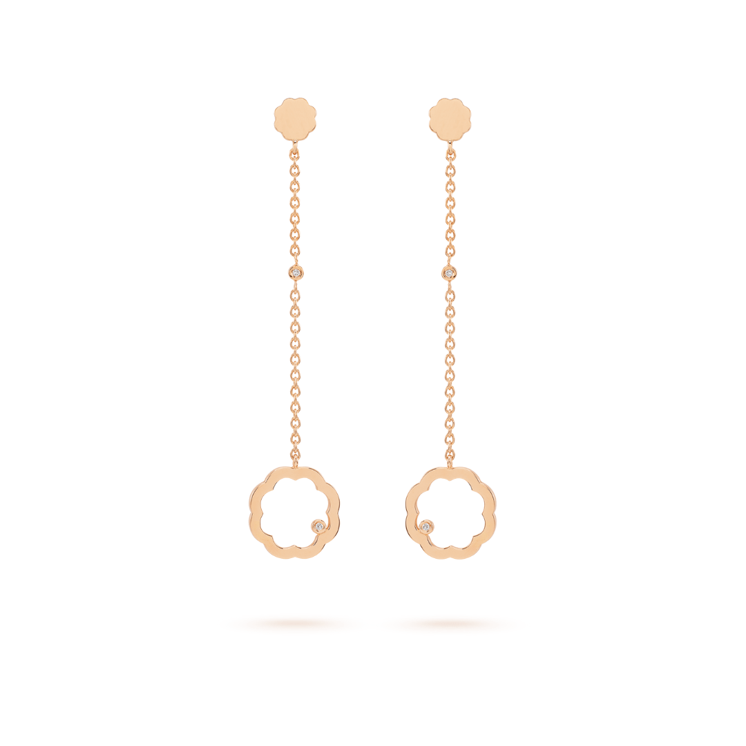 Classic MIMOSA rose gold Earrings 4 Diamonds