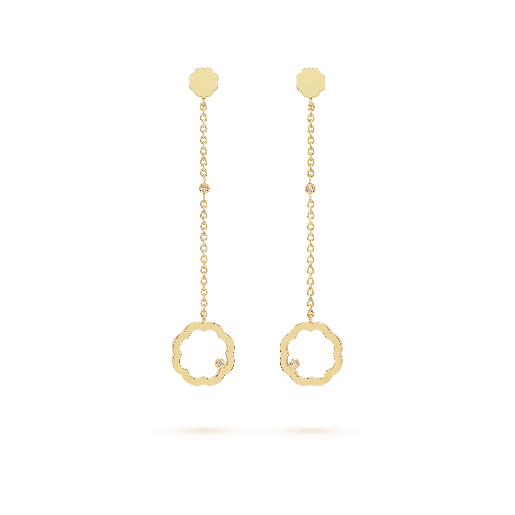 Classic MIMOSA gold Earrings 4 Diamonds