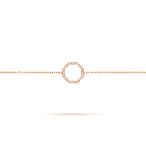 Close-up of MIMOSA Rose gold bracelet with 25 diamonds
